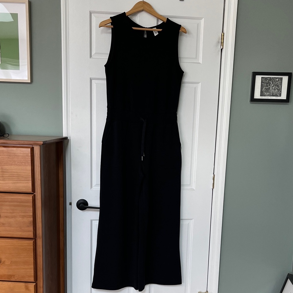 Spanx air essentials wide leg jumpsuit black - EUC - Large Petite